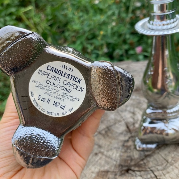 Vintage Avon imperial garden candlestick cologne bottle set - Picture 3 of 5